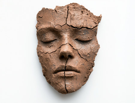 Cracked clay face sculptureの素材