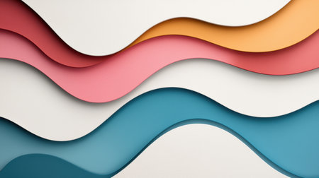 abstract colorful paper waves backgroundの素材