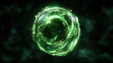 Glowing green energy sphereの素材