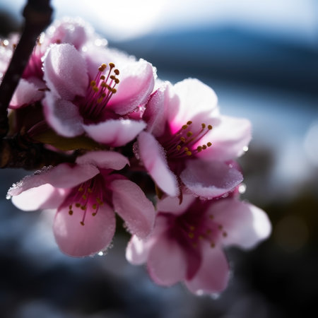 Delicate pink cherry blossoms in springtimeの素材