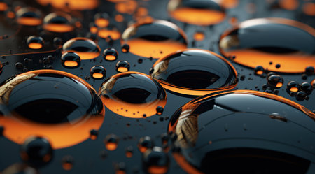 Reflective spheres in dark liquidの素材