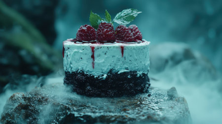 Delectable raspberry cheesecake dessertの素材