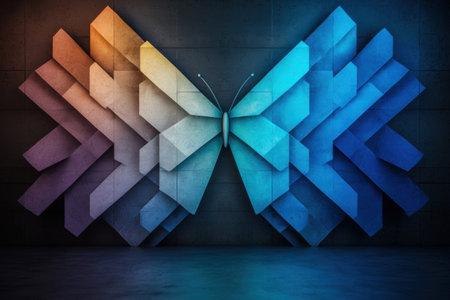 abstract geometric butterfly digital artの素材