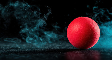Glowing red sphere with smokeの素材