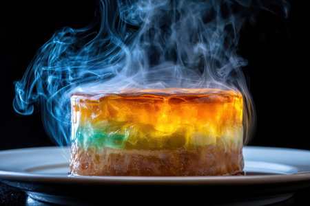 Steaming dessert with vibrant colorsの素材