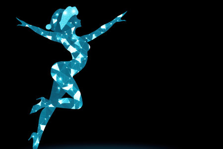 abstract silhouette of a dancing figureの素材