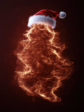 fiery santa claus silhouetteの素材