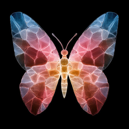 Colorful Fractal Butterfly Illustrationの素材