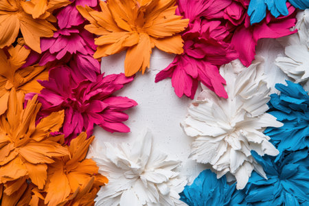 vibrant floral background with colorful petalsの素材