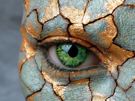 Cracked golden reptilian eyeの素材