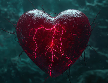 Frozen heart with lightningの素材