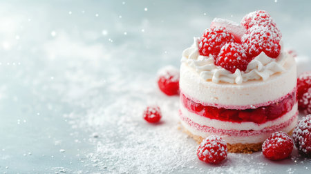 delicious winter dessert with fresh strawberriesの素材