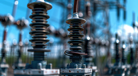 Close-up of car suspension springs and shock absorbersの素材