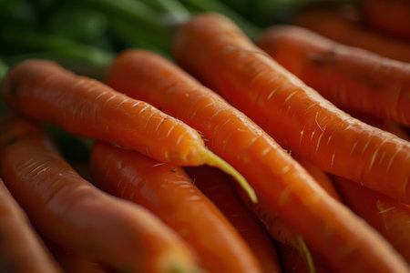 Close-up of fresh organic carrotsの素材