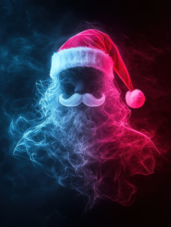 Colorful Smoke Santa Claus Portraitの素材