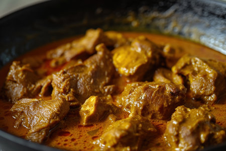 Delicious curry dish with tender meat and vegetablesの素材
