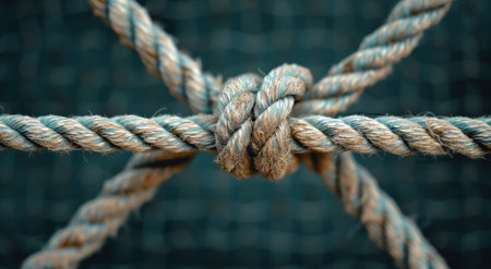 Closeup of a knotted ropeの素材