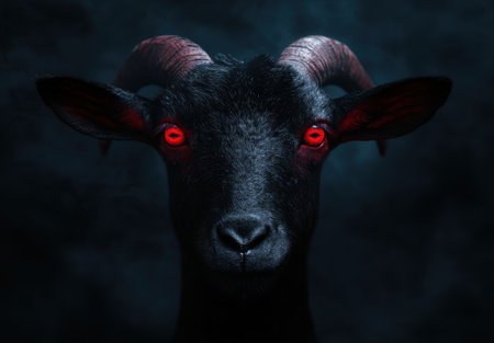 Intense Gaze of a Dark Goatの素材