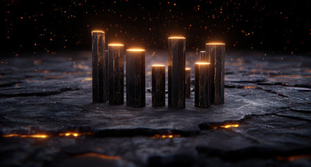 Glowing city skyline in the nightの素材