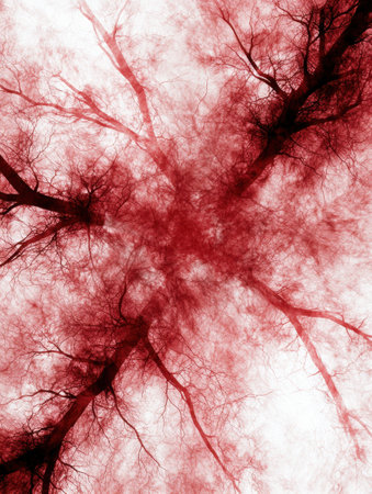 abstract red branching patternの素材