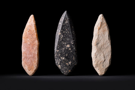 Assorted stone tools and arrowheadsの素材
