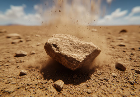 Exploding desert rockの素材