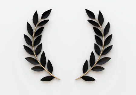 black and gold laurel wreath designの素材