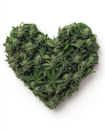 heart-shaped cannabis plantの素材