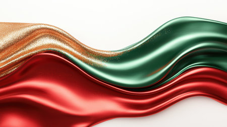 Vibrant abstract waves of red and greenの素材