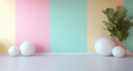 Minimalist studio background with geometric shapesの素材