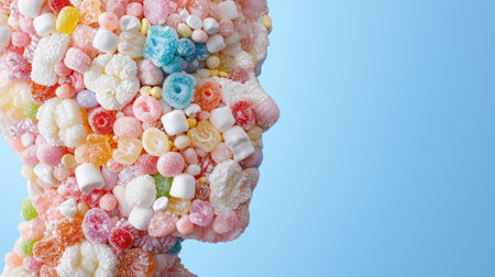 Assortment of colorful candies and sweetsの素材