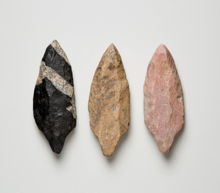 Assortment of natural stone arrowheadsの素材