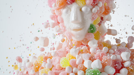 Colorful assortment of sugary candies and confectionsの素材