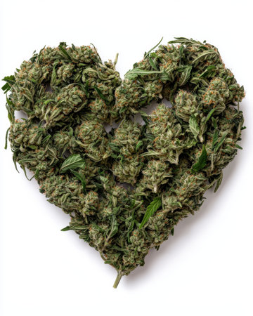 heart-shaped cannabis budsの素材