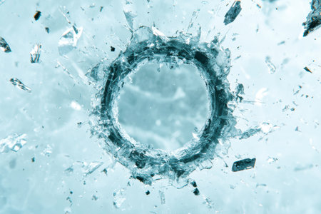 Shattered glass circle abstract backgroundの素材