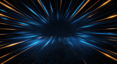 abstract space warp tunnel with starsの素材