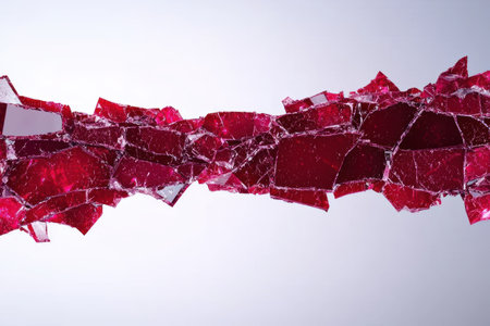 Shattered red glass abstract backgroundの素材