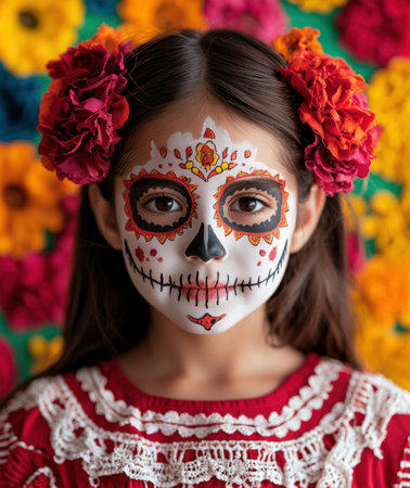 Colorful Day of the Dead makeup portraitの素材