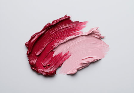 Abstract makeup brushstrokes in pink and redの素材
