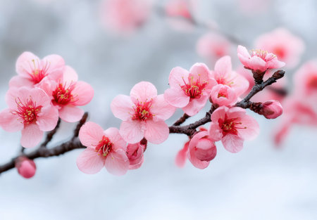 beautiful pink cherry blossom flowers in bloomの素材