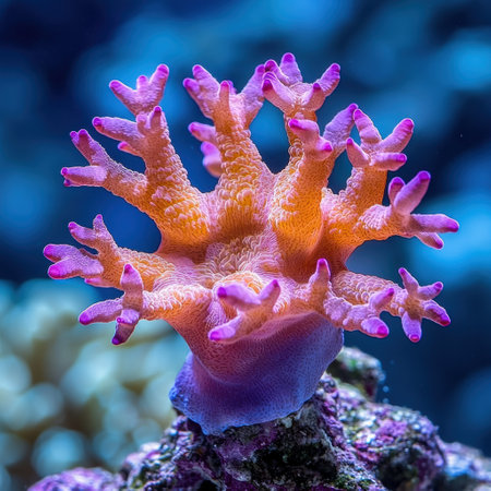 vibrant underwater coral in tropical oceanの素材