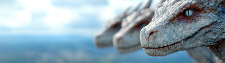 close-up of a dragon's faceの素材