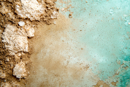 Closeup view of sandy beach and turquoise waterの素材