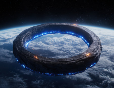 Mysterious portal in the sky above the earthの素材