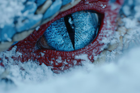 Intense blue eye of a reptileの素材
