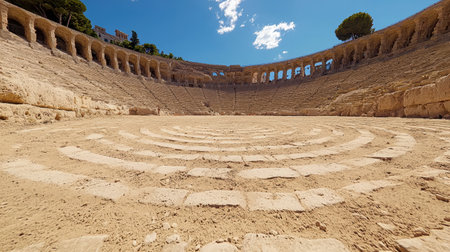 ancient roman amphitheater with sand floorの素材