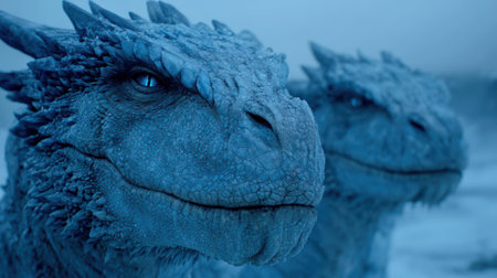 close-up of a blue dragon's headの素材