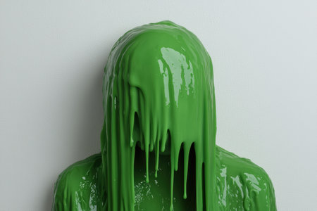 Dripping green slime abstract artの素材