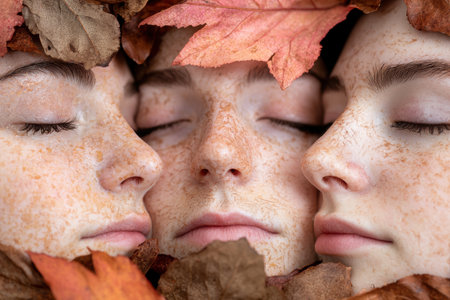 Serene autumn face portraitの素材