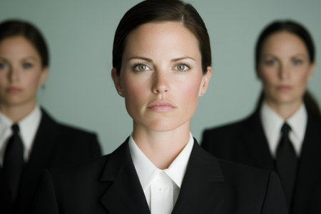 Serious businesswoman in formal attireの素材
